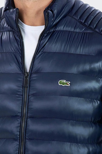 Мужская тёмно-синяя куртка Lacoste logo-patch   