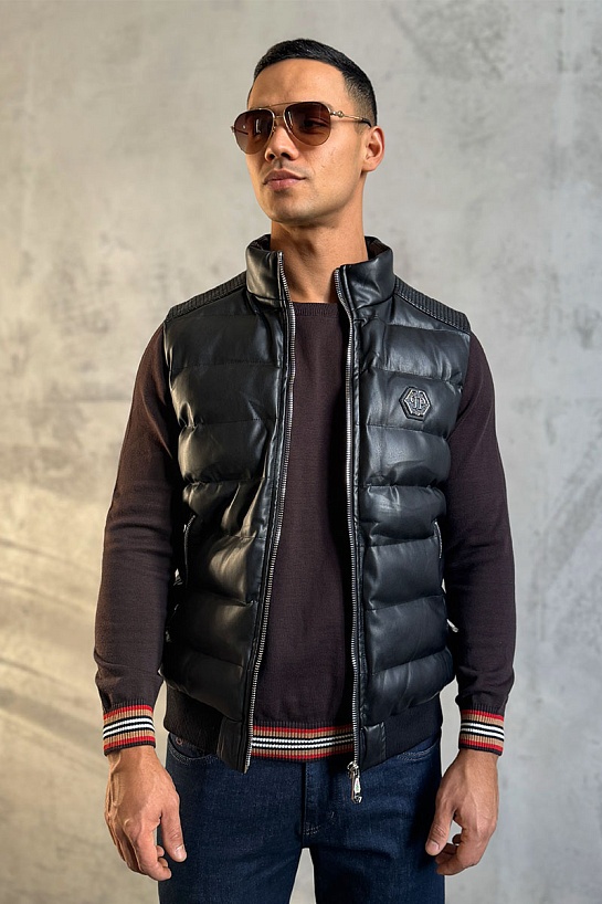 Чёрный мужской жилет Philipp Plein