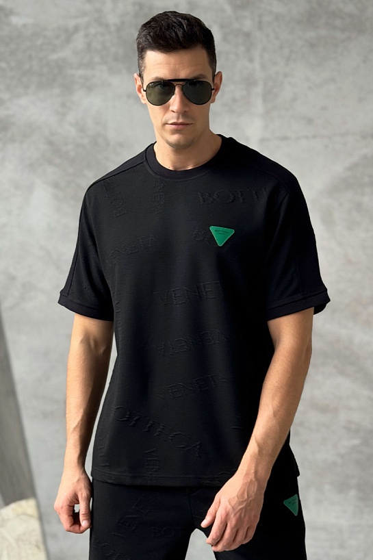 Мужская футболка Bottega Veneta embossed - Black