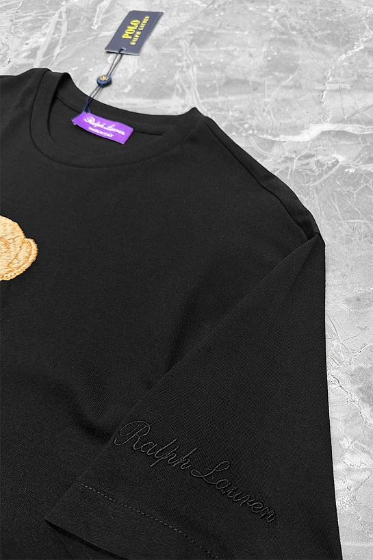 Мужская чёрная футболка Polo Ralph Lauren "Bear"