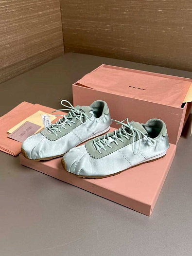 Женские кроссовки MIU MIU Plume Satin premium   