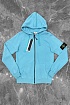 Голубая кофта на молнии Stone Island compass-patch