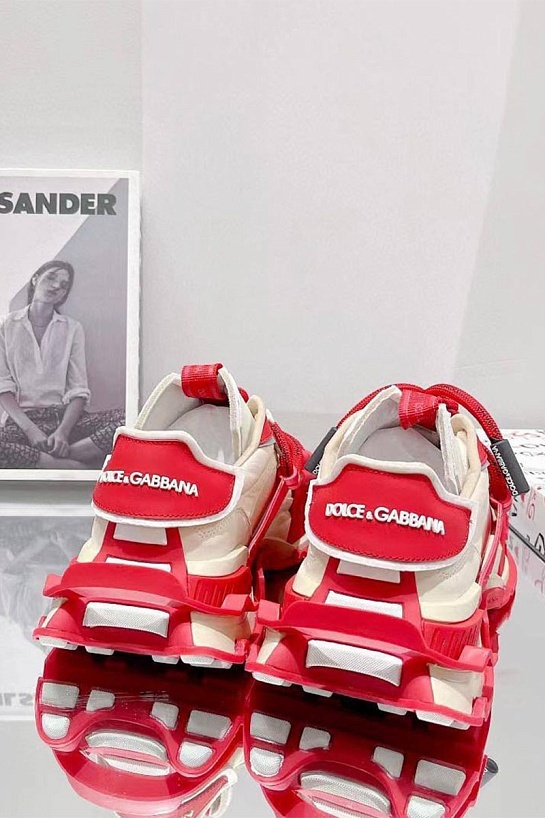 Комбинированные кроссовки Dolce & Gabbana Space - Beige / Red