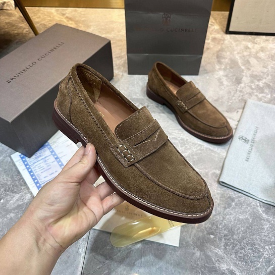 Мужские замшевые лоферы Brunello Cucinelli Premium
