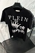 Чёрная футболка со стразами Philipp Plein king of crypto