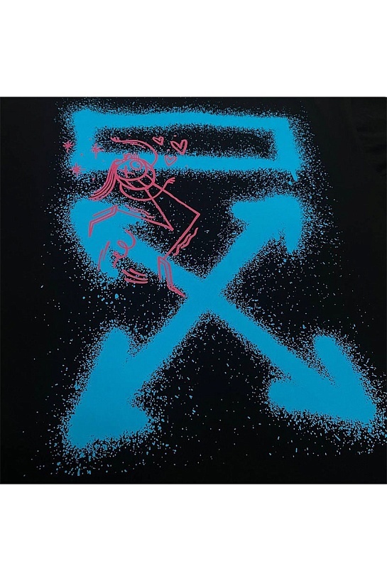 Чёрная оверсайз футболка Off-White x Andre Saraiva Arrows Spray