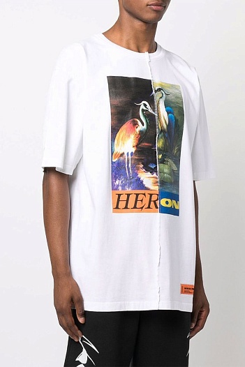 Белая оверсайз футболка Heron Preston Split Light Herons   