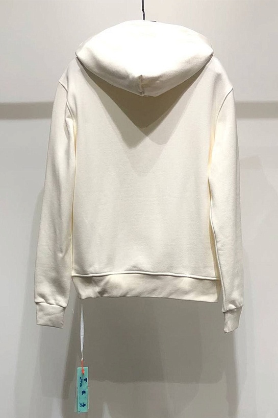 Утеплённое белое худи Off-White logo-print
