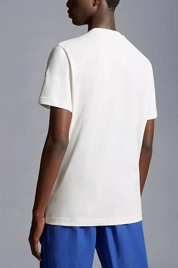 Мужская белая футболка Moncler monogram   