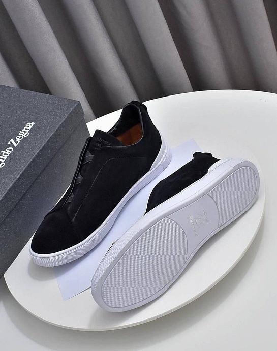 Мужские кроссовки Ermenegildo Zegna Triple Stitch - Black