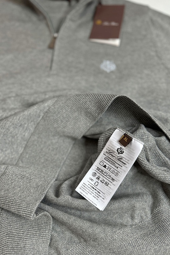 Мужская кофта Loro Piana zip neck - Grey