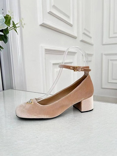 Женски туфли Prada Pink Velvet Premium   