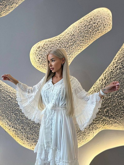 Женское кружевное платье белого цвета Zimmermann   