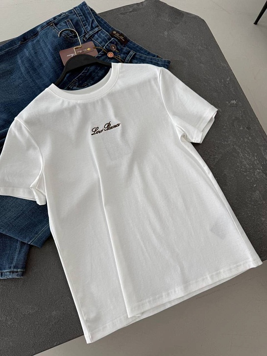 Женская базовая футболка Loro Piana premium - White
