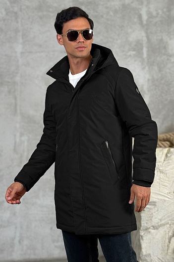 Парка чёрного цвета Loro Piana logo-patch   