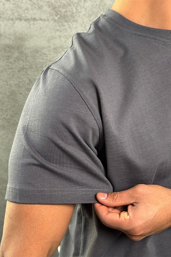 Серая оверсайз футболка Wooyoungmi logo patch   