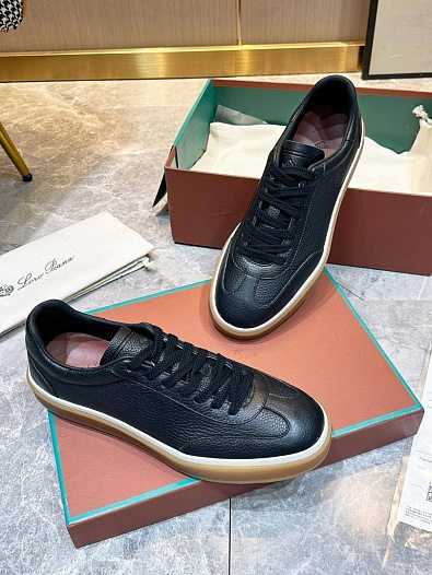 Мужские кожаные кроссовки Loro Piana Tennis Walk   