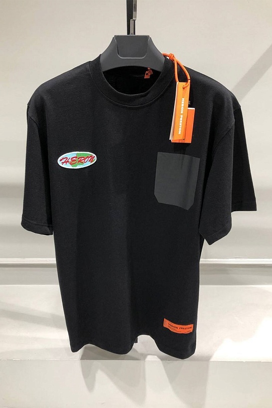 Чёрная оверсайз футболка Heron Preston logo-print