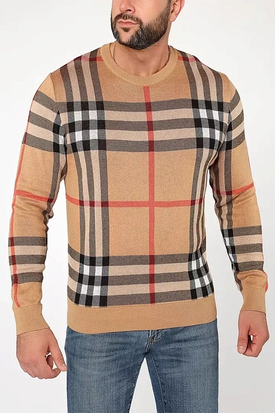 Мужская бежевая кофта Burberry check pattern