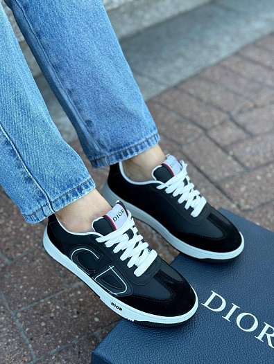 Женские комбинированные кроссовки Dior - Black   