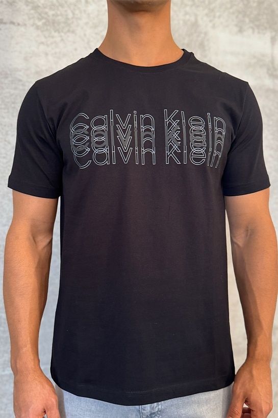 Брендовая мужская футболка Calvin Klein чёрного цвета