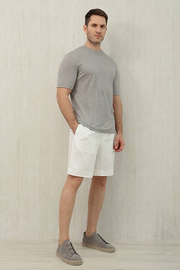 Льняные шорты белого цвета Zegna premium   