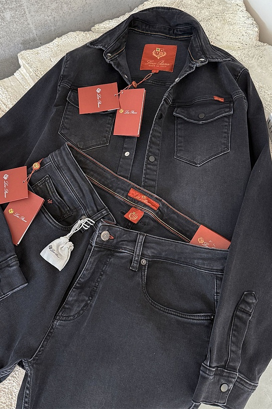 Мужские джинсы Loro Piana чёрного цвета