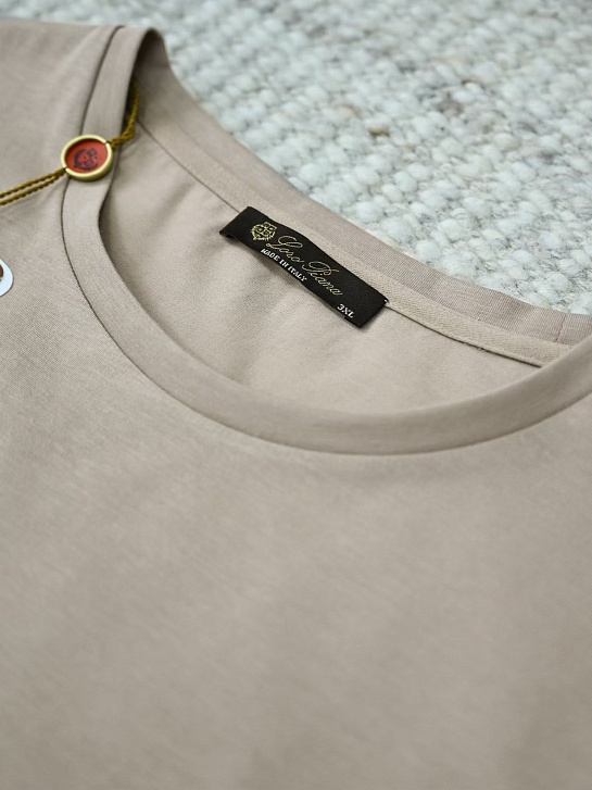 Мужская бежевая футболка Loro Piana premium