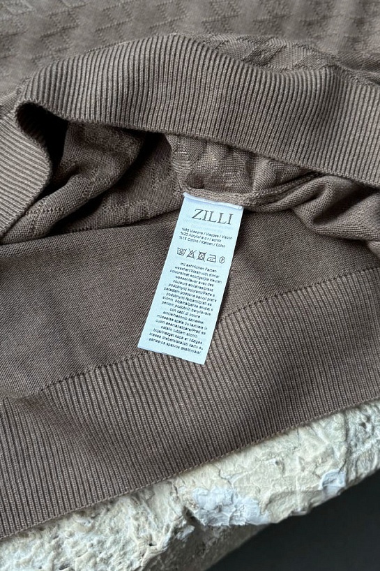 Мужское поло бежевого цвета Zilli zip neck