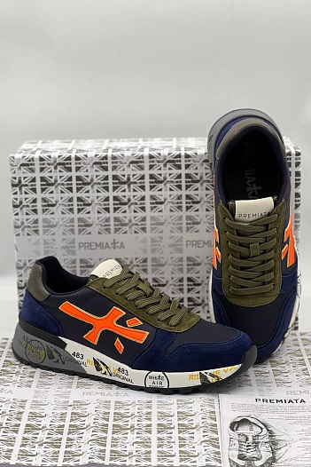 Комбинированные кроссовки Premiata Mick - Navy / Green   