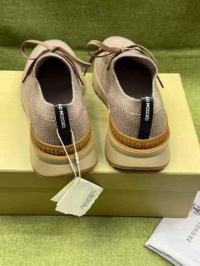 Мужские кроссовки Brunello Cucinelli knitted - Beige   