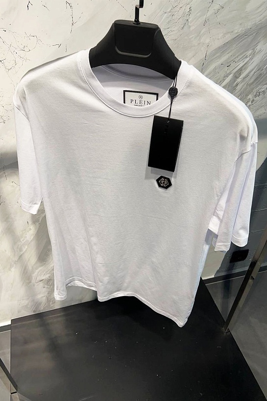 Футболка белого цвета Philipp Plein logo-plaque