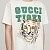 Белая оверсайз футболка Gucci Tiger logo print