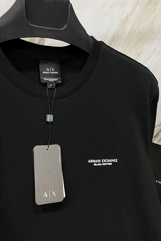 Мужская чёрная футболка Armani Exchange "Milano New York"