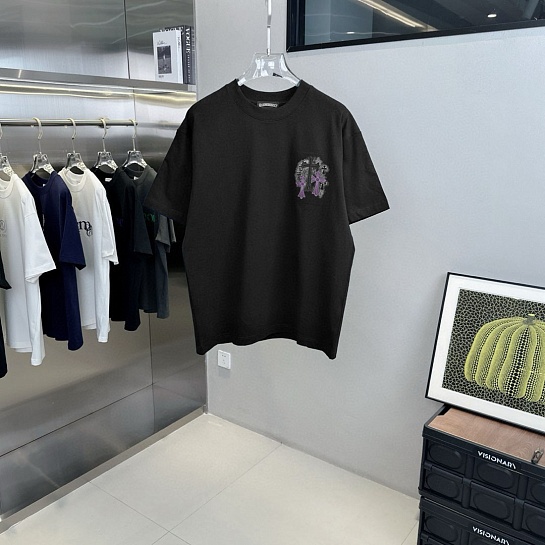 Чёрная оверсайз футболка Chrome Hearts Premium