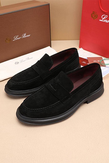 Замшевые лоферы Loro Piana Travis - Black   