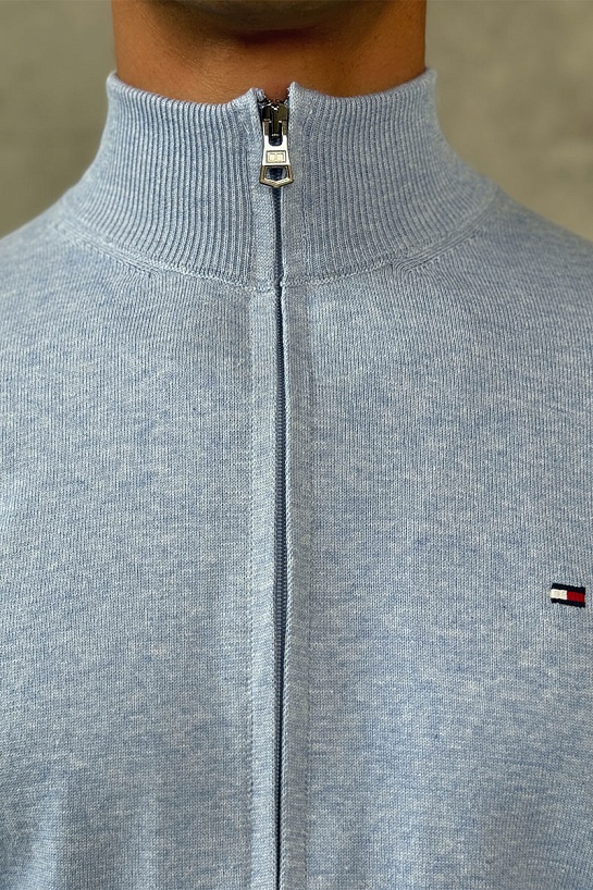 Кофта на молнии Tommy Hilfiger flag embroidery - Blue