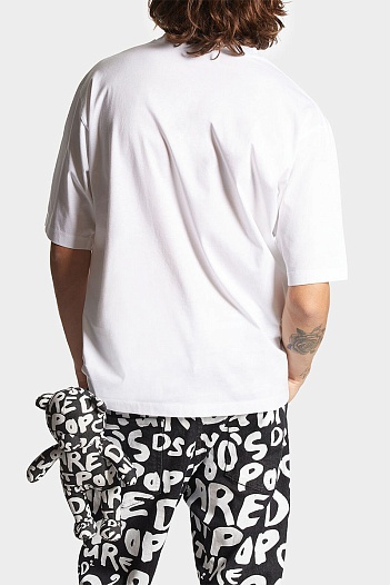 Мужская белая футболка Dsquared2 Pop '80s   