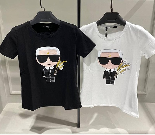 Женская чёрная футболка Karl Lagerfeld "Virgo"   