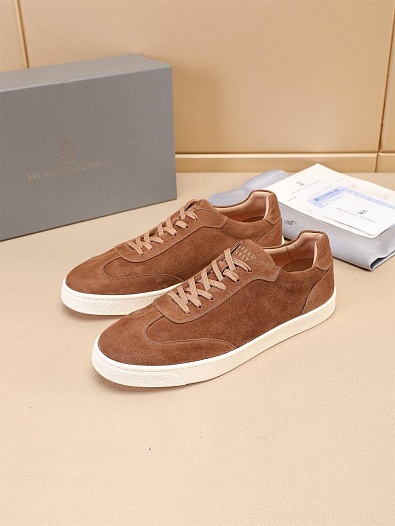 Замшевые кроссовки Brunello Cucinelli low-top - Beige   