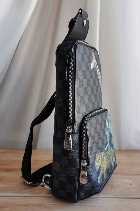 Кожаная сумка Avenue Sling Damier Graphite 21x31x9 см