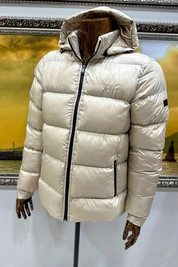 Бежевая куртка Hugo Boss со съёмным капюшоном   