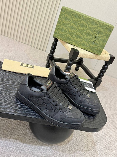 Кожаные кроссовки Gucci GG Screener - Black   