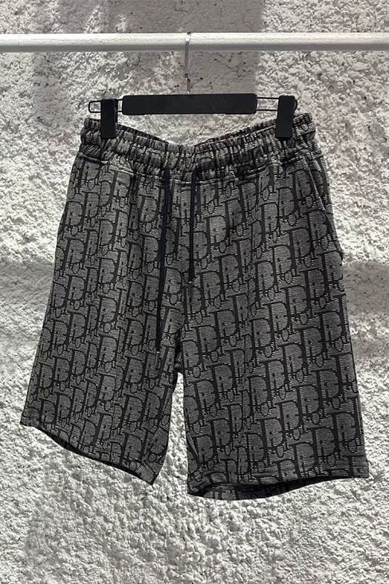 Мужские шорты Dior Oblique - Grey / Black