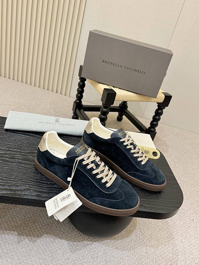 Замшевые кроссовки Brunello Cucinelli low-top - Navy   