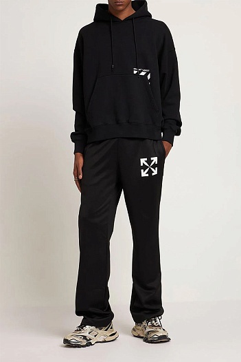 Чёрное худи Off-White logo-print drawstring   
