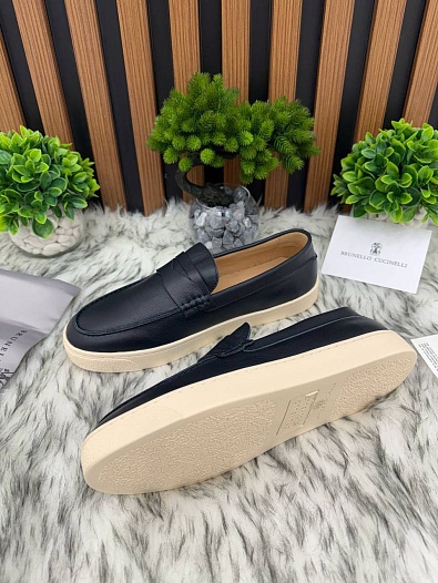 Мужские кожаные лоферы Brunello Cucinelli   
