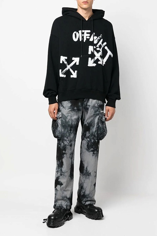 Чёрное худи Off-White Arrows-print