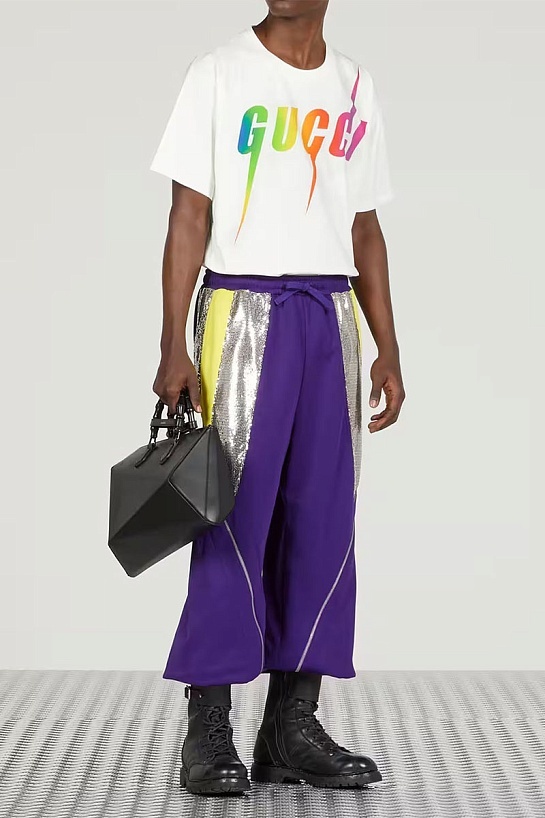 Мужская белая футболка Gucci Blade logo-print