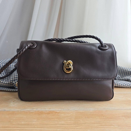 Кожаная сумка Bottega Veneta Madison 29x17 см - Brown